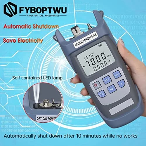fyboptwu 3-in-1 Fiber Tester OPM+VFL with LED, 1-Pack | Portable Optical Power Meter & Visual Fault Locator thumbnail 5