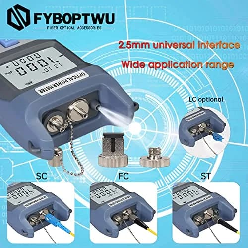 fyboptwu 3-in-1 Fiber Tester OPM+VFL with LED, 1-Pack | Portable Optical Power Meter & Visual Fault Locator thumbnail 6