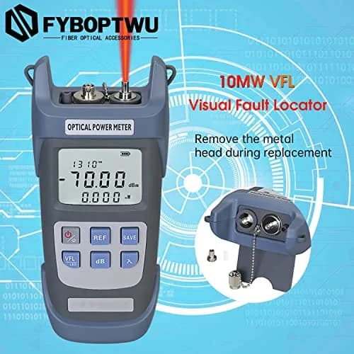 fyboptwu 3-in-1 Fiber Tester OPM+VFL with LED, 1-Pack | Portable Optical Power Meter & Visual Fault Locator thumbnail 8