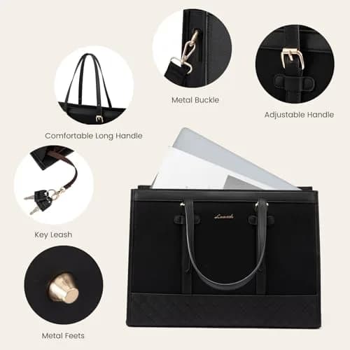 LOVEVOOK Laptop Tote Bag for Women, 15.6 Inch | Stylish & Functional with Laptop Compartment thumbnail 6