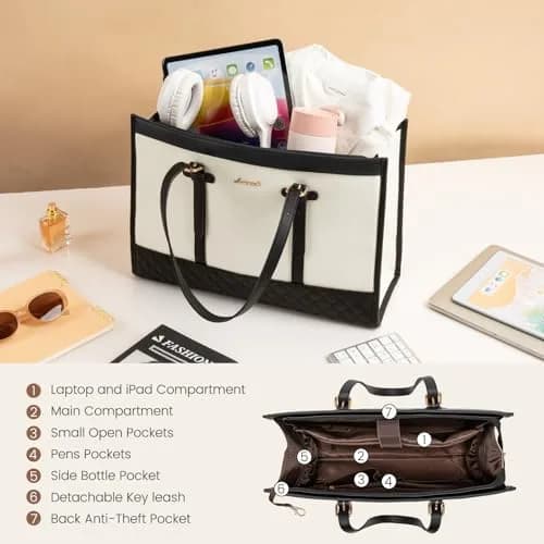 LOVEVOOK Laptop Tote Bag for Women, 15.6 Inch | Stylish & Functional, USA Import thumbnail 5