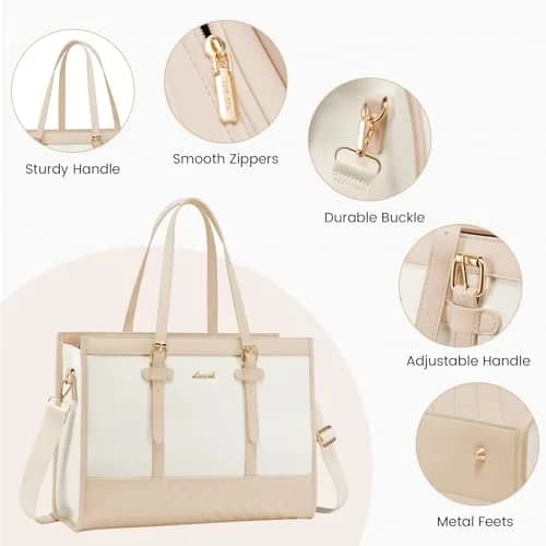 LOVEVOOK Laptop Tote Bag for Women, 15.6 Inch | Stylish & Functional Work Bag thumbnail 5