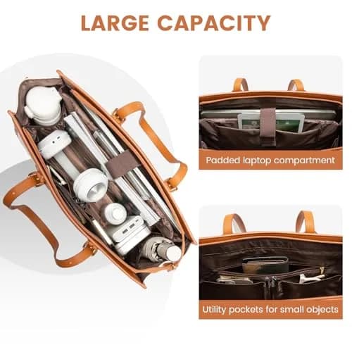 LOVEVOOK Laptop Bag for Women, 15.6 Inch | Stylish & Functional Tote for Work & Travel thumbnail 4