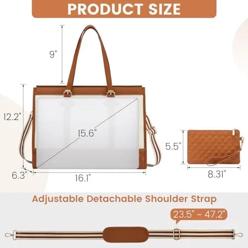 LOVEVOOK Laptop Bag for Women, 15.6 Inch | Stylish & Functional Tote for Work & Travel thumbnail 3