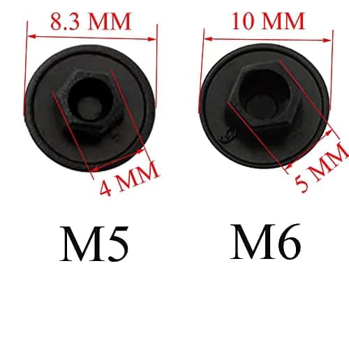 YehVeh Nylon Screw Cap Set (50 Pieces) M5 + M6 | Anti-Dust Hexagon Hole Caps for Allen Screws thumbnail 5