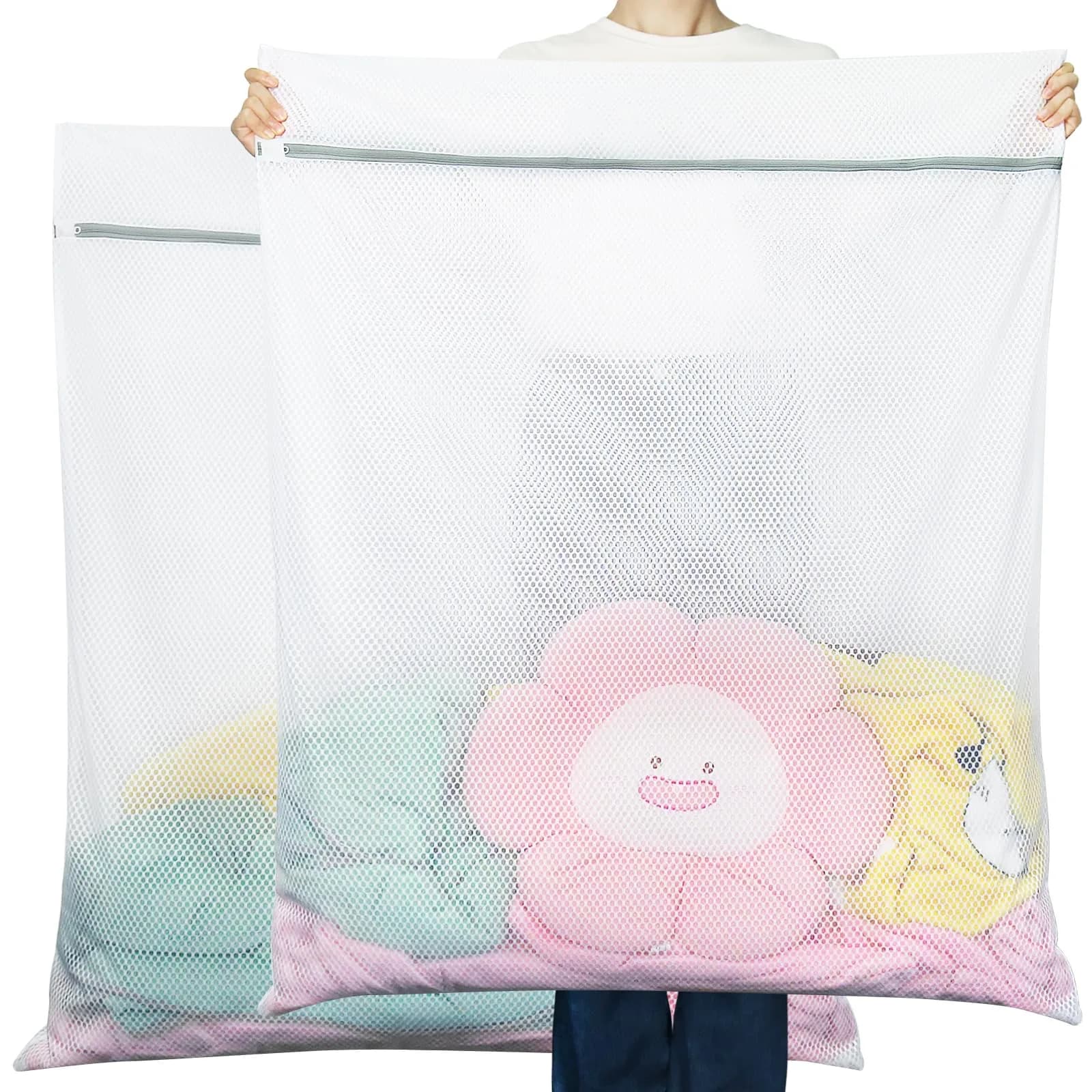 Vivifying Honeycomb Mesh Laundry Bags XXXL Extra Large 109cm x 89cm (2-Pack, White) | Protects Delicates & Bedding in Indian Washers
