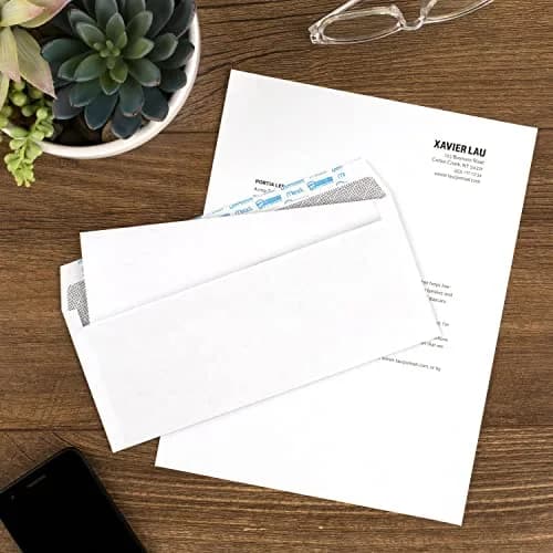 Mead #10 Security Business Envelopes 10.5cm x 24.1cm (4-1/8" x 9-1/2") | Peel and Seal, Privacy Lined, No-Window, Press-It Seal-It Self-Adhesive for Home & Office Mailing, 200 Count thumbnail 2