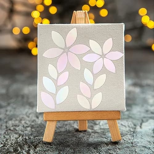 Yoption Iridescent Glass Petal Mosaic Tiles 100 Pieces | Hand-Cut White for Crafts & Home Decor thumbnail 7