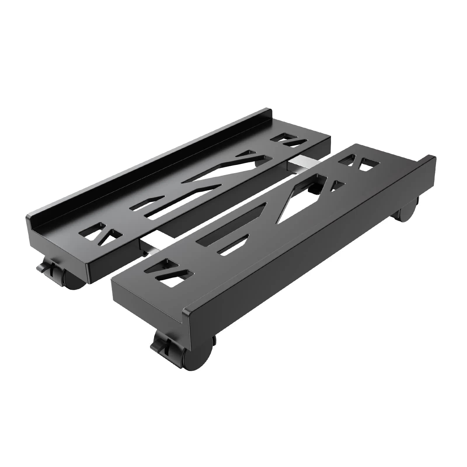 Hovadova Adjustable Computer Tower Stand Black | Ventilated Mobile CPU Holder with Locking Wheels - main product image