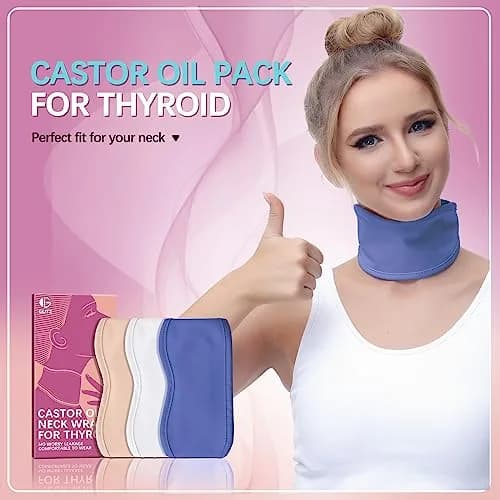glitz Castor Oil Neck Wrap for Thyroid - Organic, Reusable, Leak-Proof, Violet | 50cm (19.68'') x 9cm (3.54'') thumbnail 7