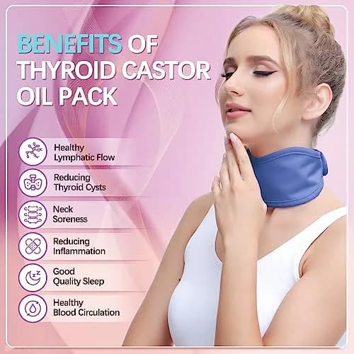 glitz Castor Oil Neck Wrap for Thyroid - Organic, Reusable, Leak-Proof, Violet | 50cm (19.68'') x 9cm (3.54'') thumbnail 2