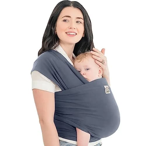 KeaBabies Original Baby Wrap Carrier Raven | Ergonomic, IHDI Certified, Breathable Fabric for Newborns to Toddlers thumbnail 1
