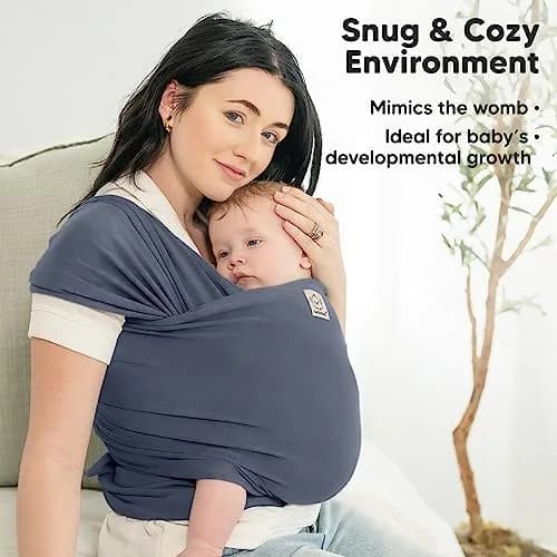 KeaBabies Original Baby Wrap Carrier Raven | Ergonomic, IHDI Certified, Breathable Fabric for Newborns to Toddlers thumbnail 6