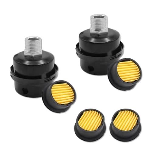 Joyangy 2-Pack 3/8" Straight Thread Air Compressor Intake Filter Silencer Muffler, 16mm Metal Filter Element thumbnail 1