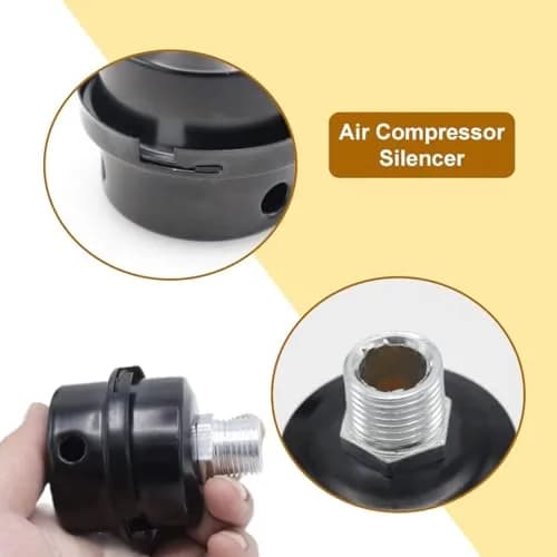 Joyangy 1/4" Metal Air Compressor Intake Filter Silencer Muffler | Noise Reduction & Dust Filtration thumbnail 4