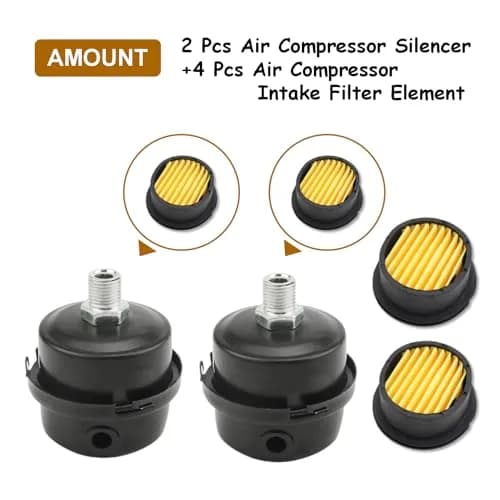 Joyangy 1/4" Metal Air Compressor Intake Filter Silencer Muffler | Noise Reduction & Dust Filtration thumbnail 5