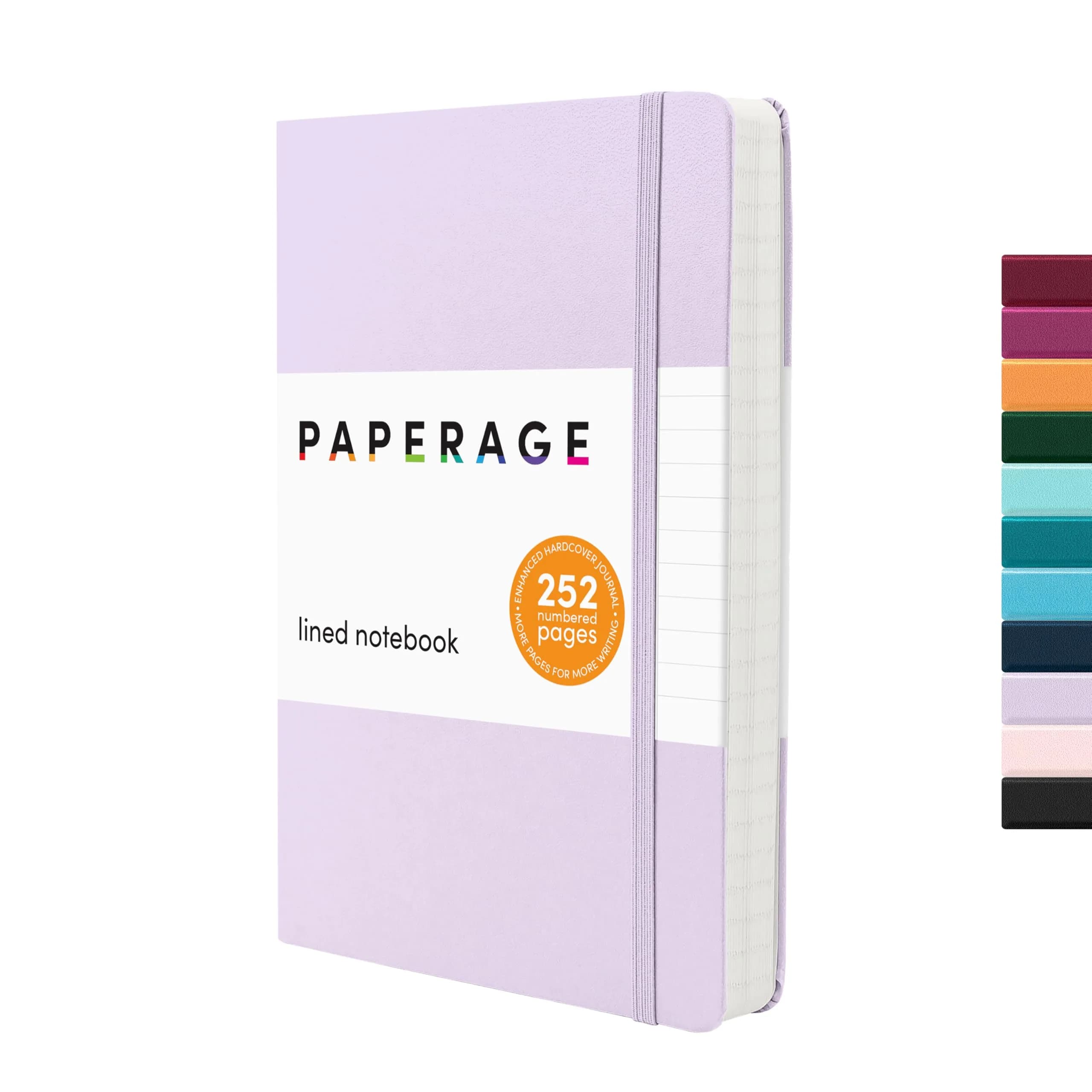 PAPERAGE Lined Journal Notebook Lavender 252 Pages 20cm x 14cm (8 in x 5.6 in) | Premium 100 GSM Acid-Free Paper
