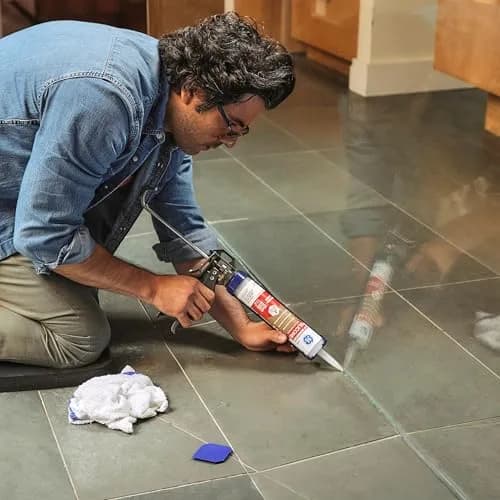 GE Advanced Silicone 2 Kitchen & Bathroom Caulk, White, 10 fl oz Cartridge, 12 Pack | Waterproof Sealant with 5X Stronger Adhesion thumbnail 13