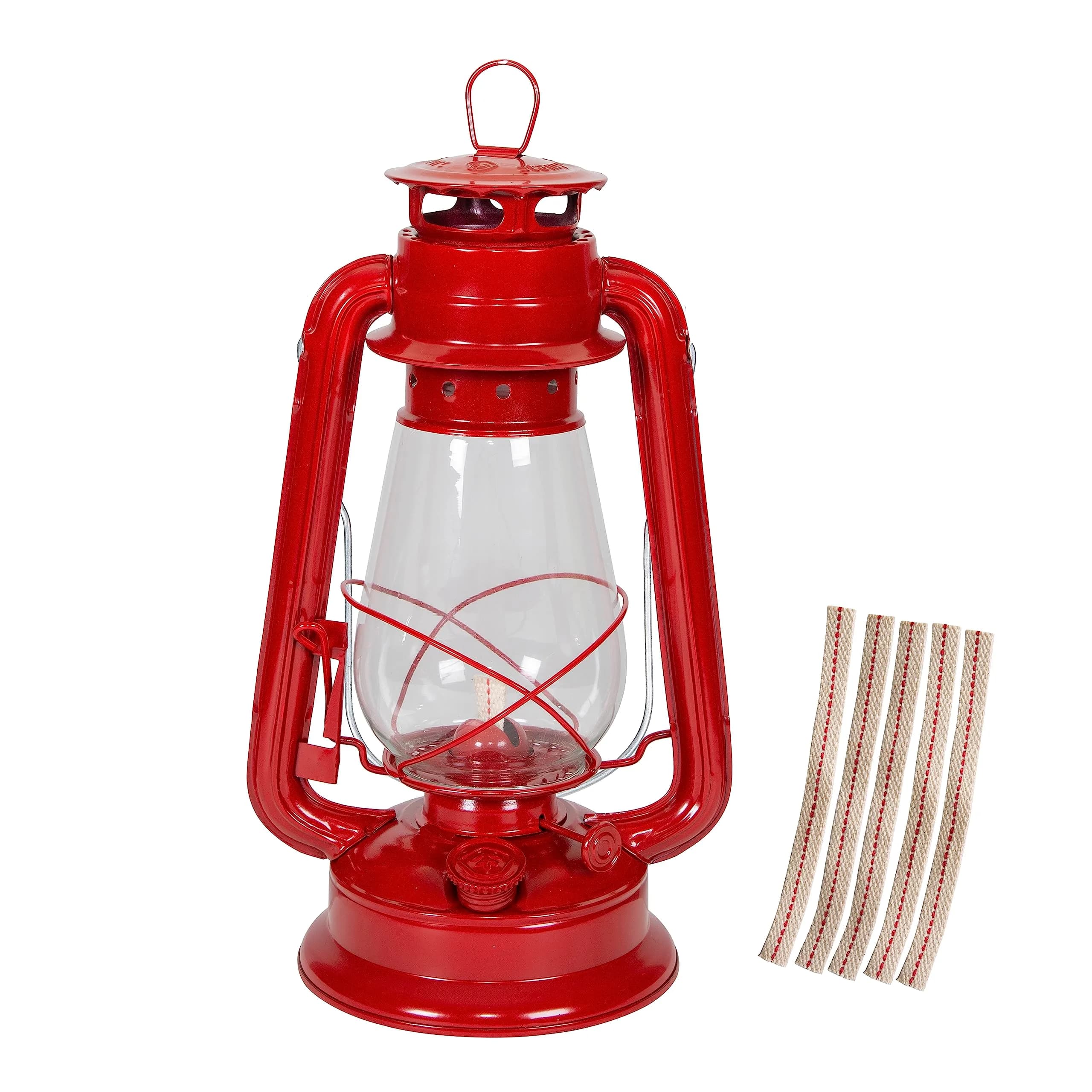 Stansport Fuel Lantern with 5 Replacement Wicks | Metal & Glass Construction for Camping & Outdoors