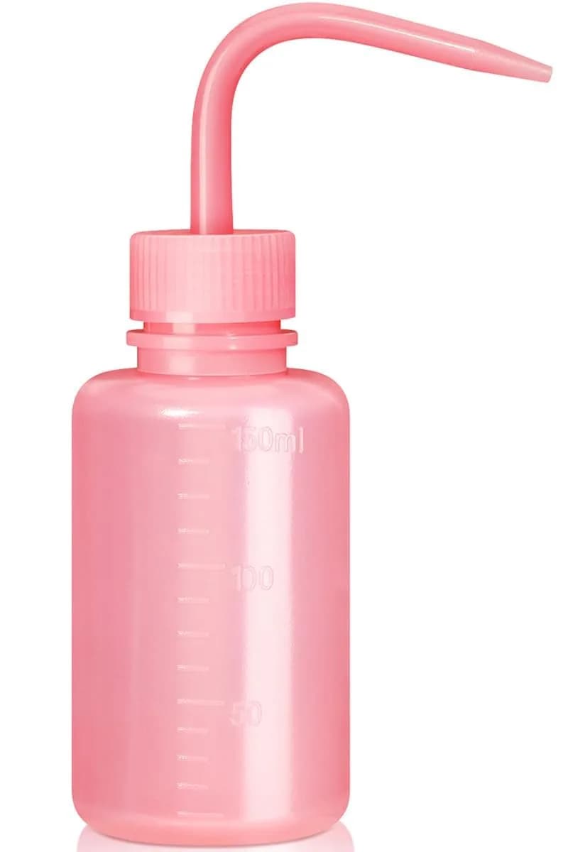 Valchoose Pink LDPE Squeeze Wash Bottle 150ml (5.1oz) | Bent Nozzle for Precision Watering & Lab Use - main product image