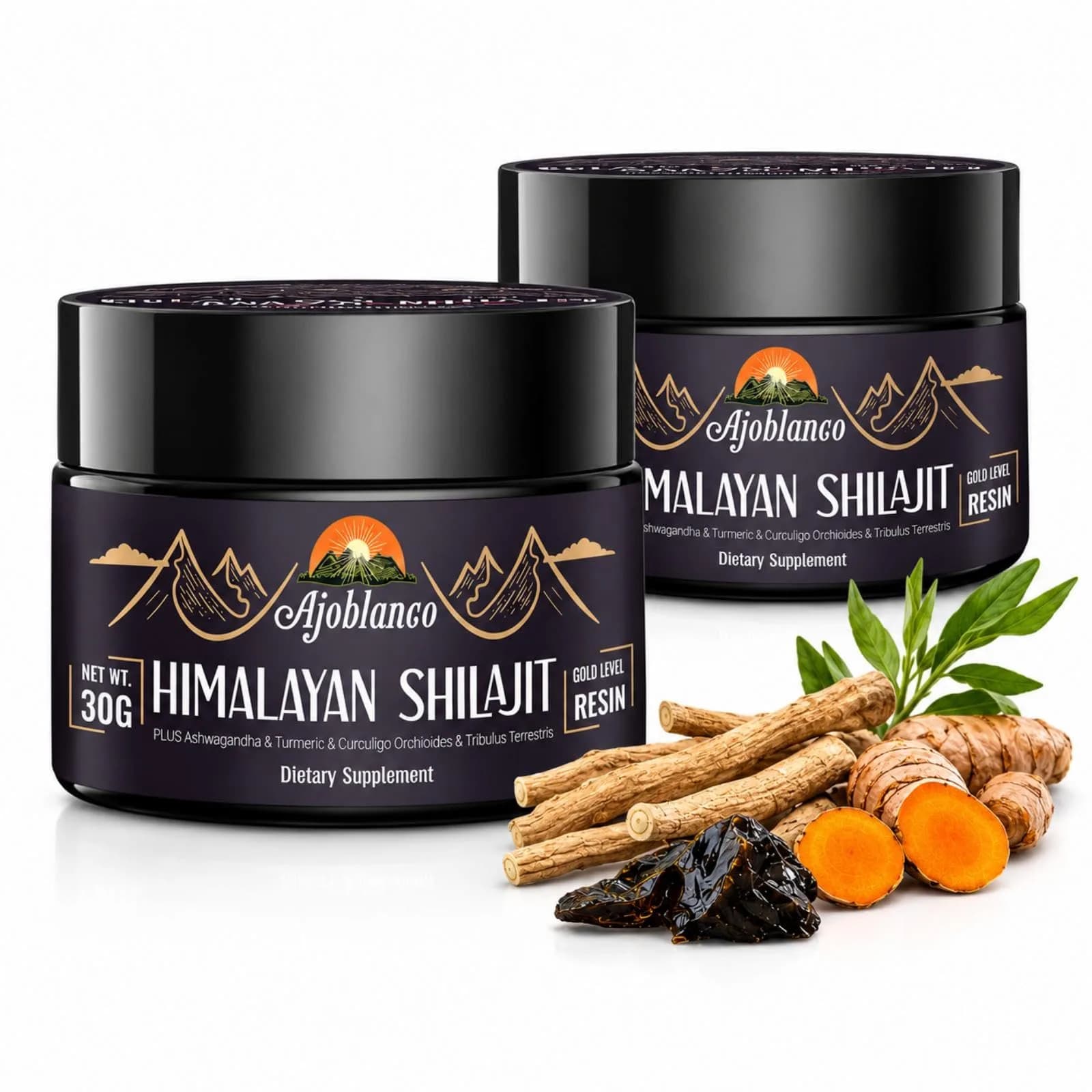 Ajoblanco 600mg Himalayan Shilajit Resin | Organic Ayurvedic Energy & Immunity Support