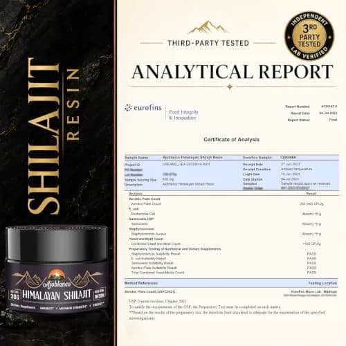 Ajoblanco 600mg Himalayan Shilajit Resin | Organic Ayurvedic Energy & Immunity Support thumbnail 7