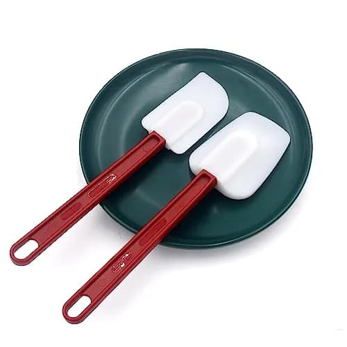 heffiso Silicone Rubber Spatula Set of 3, High Heat, Commercial (2 Spoonula + 1 Scraper, 24 cm / 9.5 Inches) | Food Grade Silicone for Indian Kitchens thumbnail 5