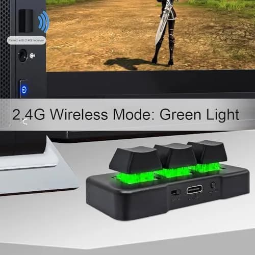 PCsensor MK321G-BL 3-Key Mini Keypad 2.4G Wireless Mechanical Keyboard with RGB LED | Programmable Hot Key thumbnail 6