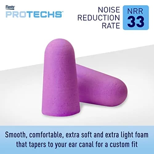 Flents Protechs Foam Ear Plugs NRR 33 Purple 20 Pair (10 Pair Pack x 2) | High-Noise Reduction for Sleep & Travel thumbnail 5
