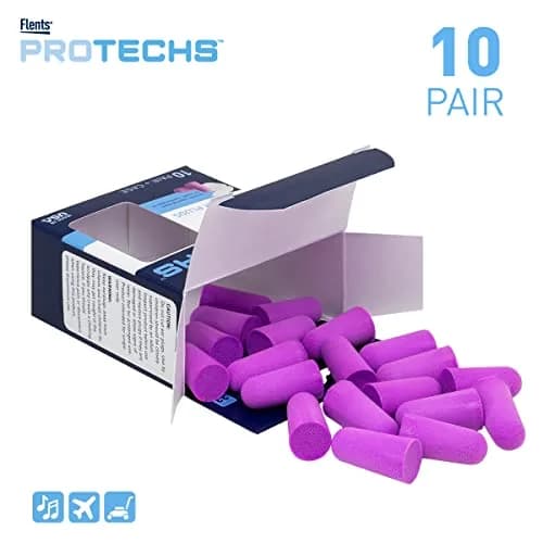 Flents Protechs Foam Ear Plugs NRR 33 Purple 20 Pair (10 Pair Pack x 2) | High-Noise Reduction for Sleep & Travel thumbnail 2