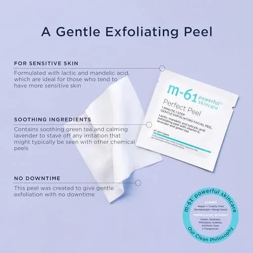 m-61 Perfect Peel Gentle Exfoliating Facial Peel, 30 Treatments | Light Daily Skin Resurfacing & Clarifying thumbnail 5