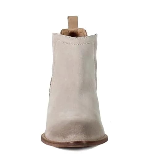 Diba True Stop By Pull On Round Toe Casual Boots Ankle Low Heel 11 M | Beige Leather & Suede thumbnail 4