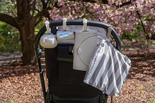 Ubbi On-The-Go Dual Pacifier Holder with Strap, Taupe | Keeps Pacifiers Clean & Organized thumbnail 6