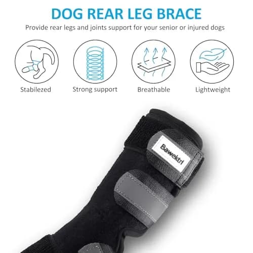 Bawektrl Dog Leg Brace for Back Legs, Canine Hind Hock Brace, Joint Compression Warps Support for Rear Leg with Injury Sprain, Wound Care for Loss of Stability from Arthritis Torn ACL (X-Small, Black, 1 Pair) thumbnail 4