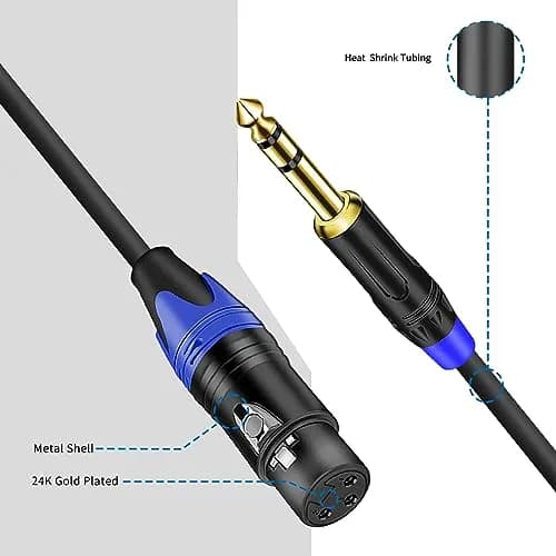 Seefeful 6.35mm TRS to Dual XLR Microphone Cable 0.3m | High Fidelity Audio thumbnail 3