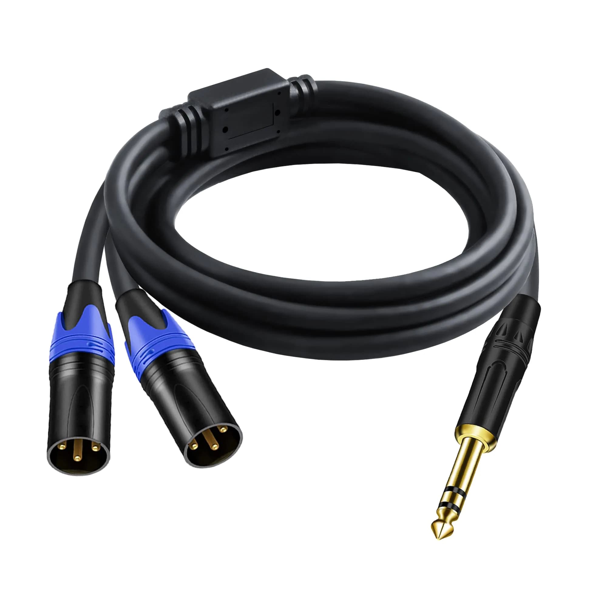 Seefeful 6.35mm TRS to Dual XLR Microphone Cable 0.3m | High Fidelity Audio — 1/4 Inch TRS to Dual XLR Male - 5 FT