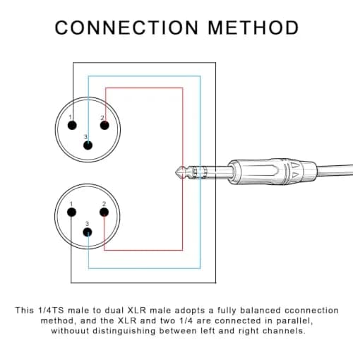 Seefeful 1/4 TRS to DualXLR Cable 6.35mm | Noise-Free Audio Signal thumbnail 4