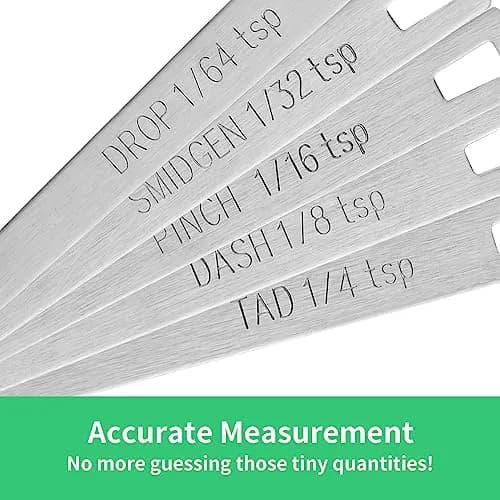 Cuttte Tiny Measuring Spoons Set 1/64 to 1/4 tsp | Stainless Steel Mini Spoons for Powders & Spices thumbnail 4