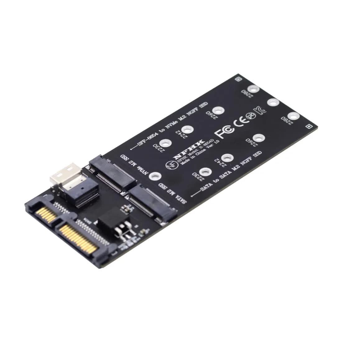 chenyang M.2 NVME PCIe SSD to SFF-8654 & NGFF SATA SSD to SATA Combo Adapter | PCIe 3.0 x4 - main product image