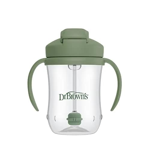 Dr. Brown's Milestones Baby's First Straw Cup, Olive Green, 270ml (9 oz) | Spill-Proof & BPA-Free thumbnail 8