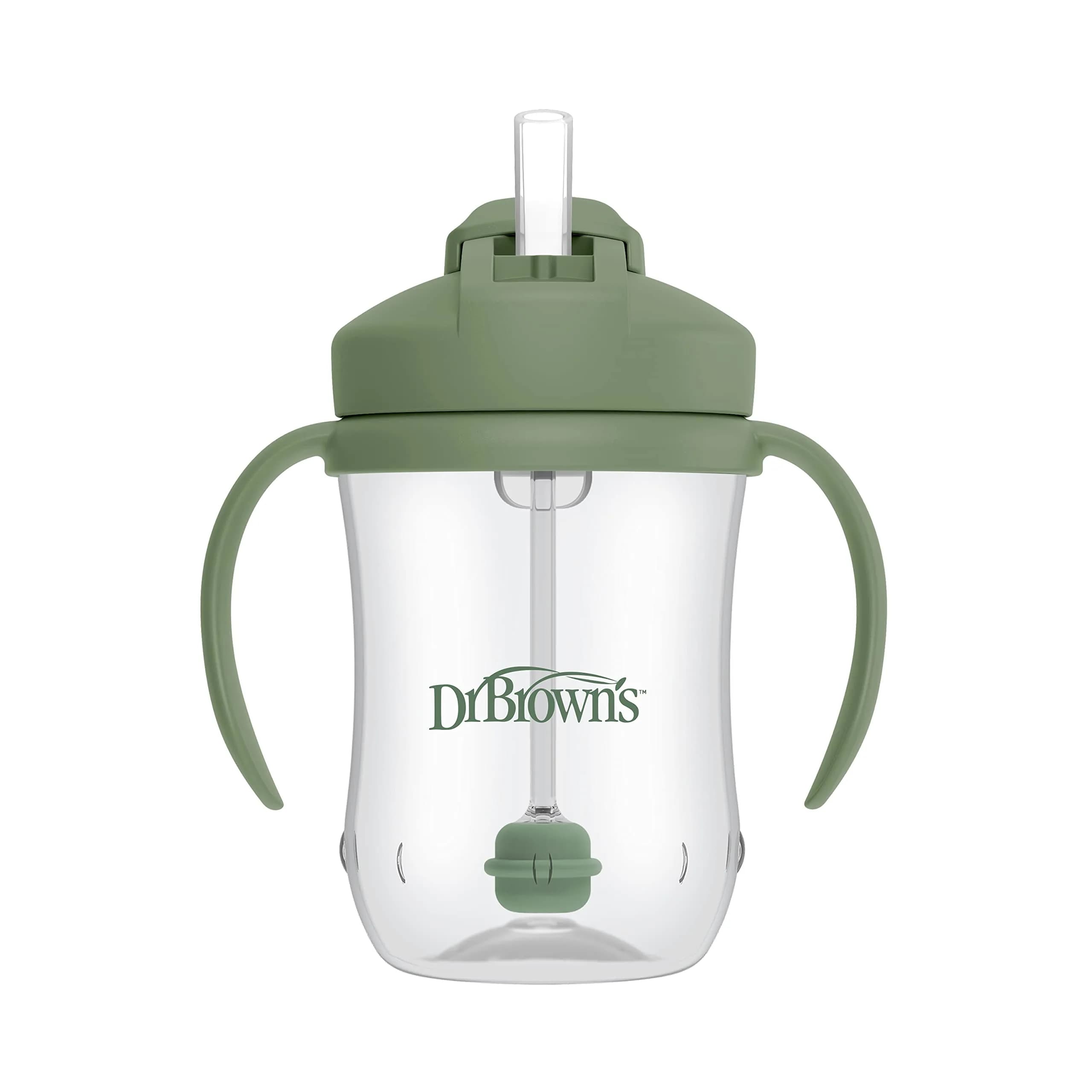 Dr. Brown's Milestones Baby's First Straw Cup, Olive Green, 270ml (9 oz) | Spill-Proof & BPA-Free - main product image