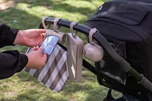Ubbi Retractable Diaper Bag Dispenser with Silicone Strap & Lavender Bags | Taupe, 1 Count (Pack of 1) thumbnail 7