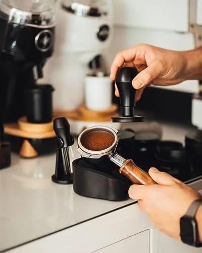 Normcore 58.5mm Titanium PVD Ripple Base Espresso Coffee Tamper V4 with 15lb/25lb/30lb Springs & Stand | Calibrated for 58mm Baskets thumbnail 2