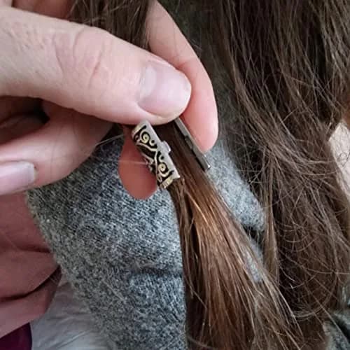 VALHALLA Viking Beard Bead Clip-On 316L Stainless Steel with Valknut Motif | 10mm (0.4 inch) Opening thumbnail 5