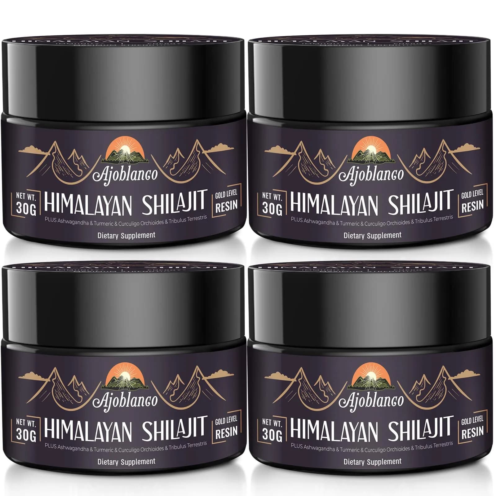 Ajoblanco 600mg Himalayan Shilajit Resin | Organic Ayurvedic Energy & Immunity Support — 1 Fl Oz