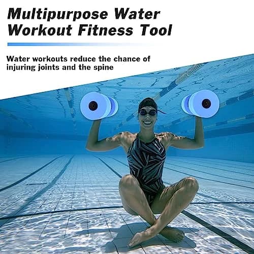 Hikeen Aquatic Exercise Dumbbells Blue | Water Aerobics Pool Resistance Dumbbells thumbnail 4