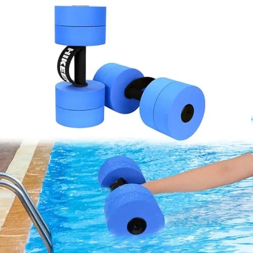 Hikeen Aquatic Exercise Dumbbells Short 2 EVA Blue | Water Resistance Workout for Pool Aerobics & Rehab thumbnail 1