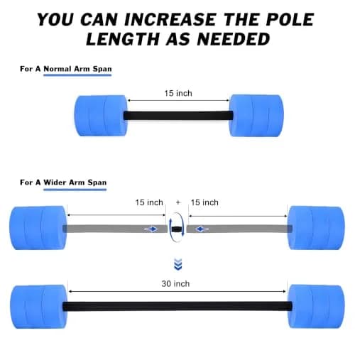 Hikeen Aquatic Exercise Dumbbells Blue Long Barbell | Water Aerobics Pool Resistance thumbnail 7