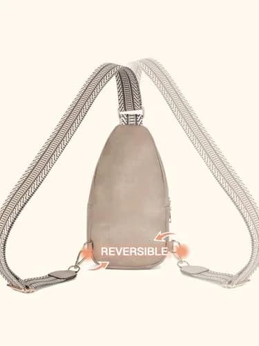 Telena Leather Sling Bag for Women Crossbody Adjustable Strap Cloud Grey | Hands-Free Fashion thumbnail 6