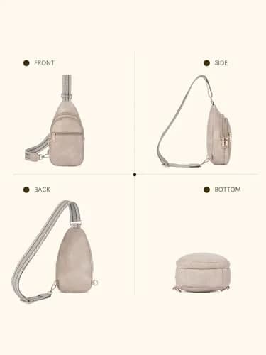 Telena Leather Sling Bag for Women Crossbody Adjustable Strap Cloud Grey | Hands-Free Fashion thumbnail 7